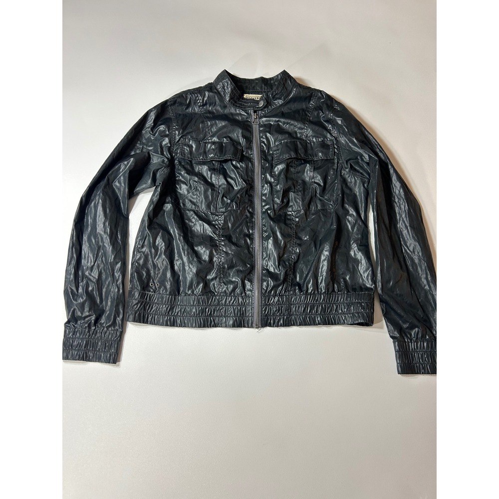 Converse One Star Jacket Women's XL Black Full Zip Lightweight Windbreaker